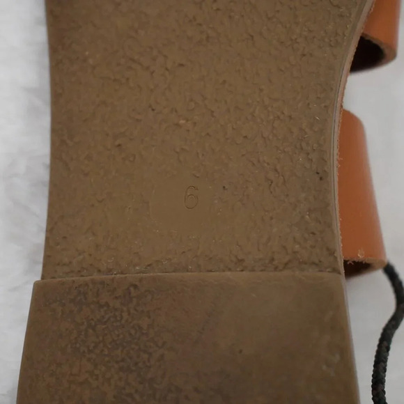 Madewell Gladiator Sandals Genuine Leather Strappy Flats Sz 6 Boho Hippie Camel - Picture 11 of 14